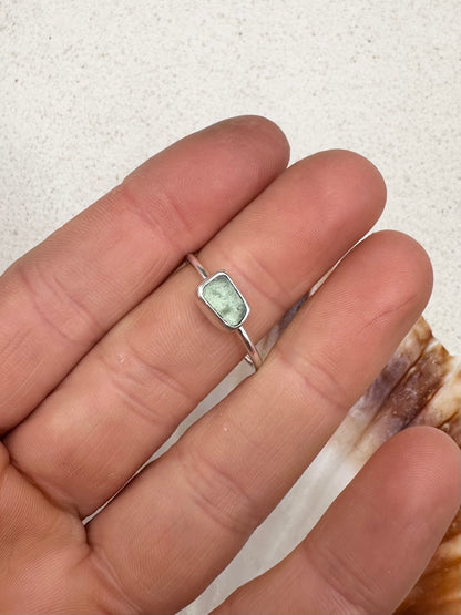 Light Blue Seaglass Ring Silver