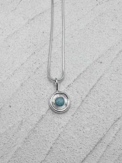 Moondance Pendant Silver & Amazonite