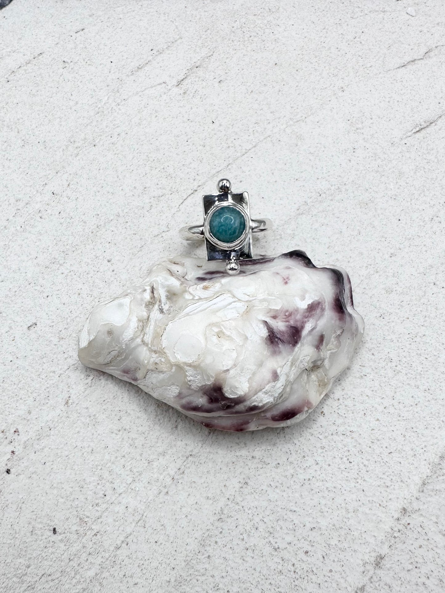 Amazonite Wayfinder Ring Silver
