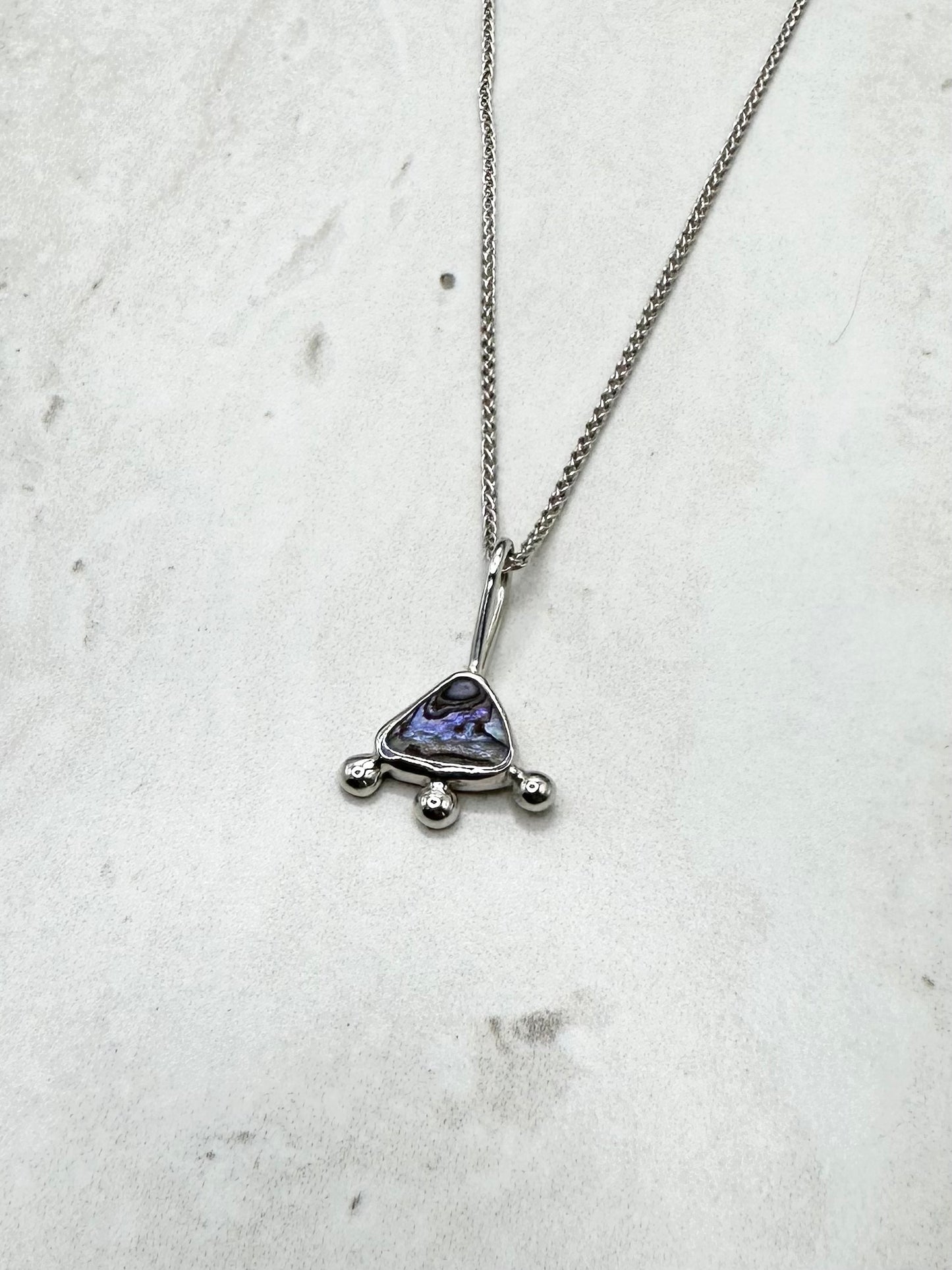 Abalone Sunburst Pendant Silver