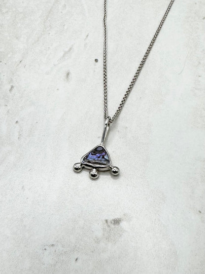 Abalone Sunburst Pendant Silver