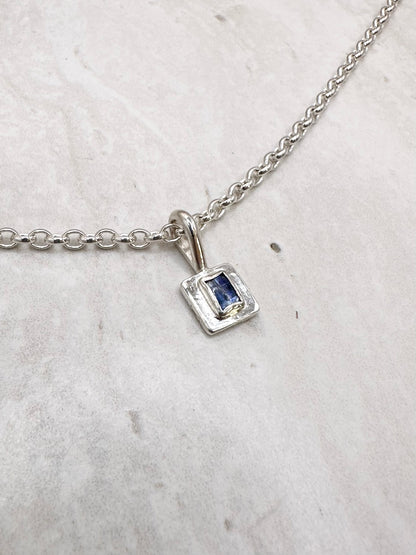 Square Kyanite Pendant Silver