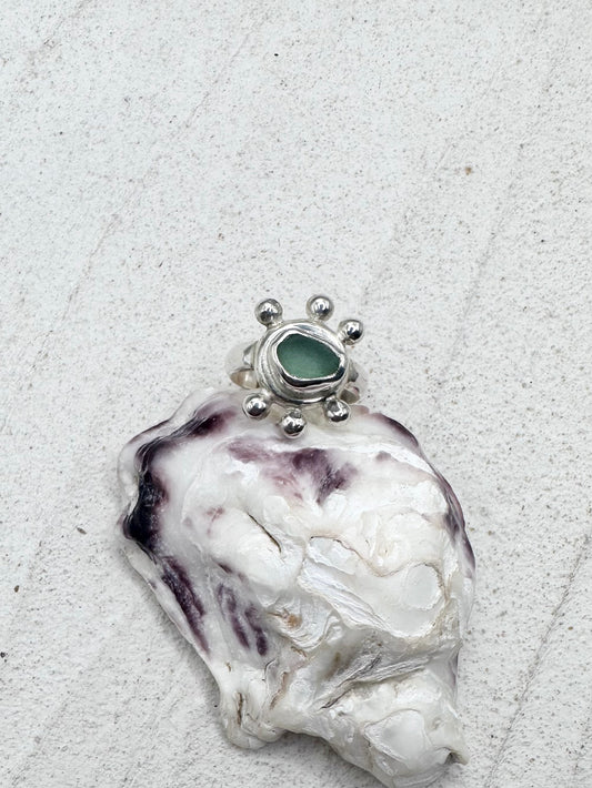 Teal Sunseeker Ring Silver