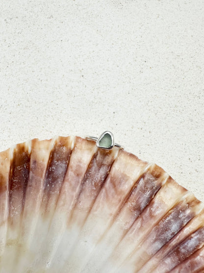 Light Blue Seaglass Ring Silver