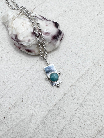Amazonite Wayfinder Pendant Silver
