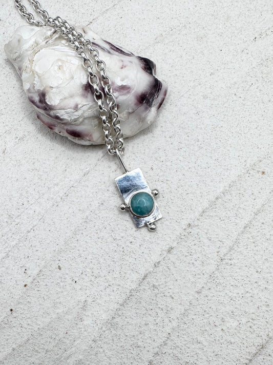 Amazonite Wayfinder Pendant Silver
