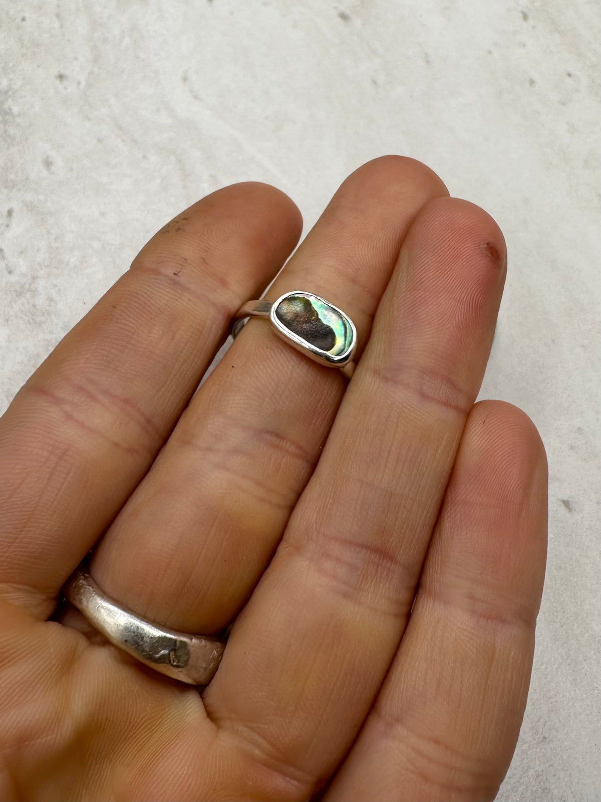 Abalone Ring Silver - S