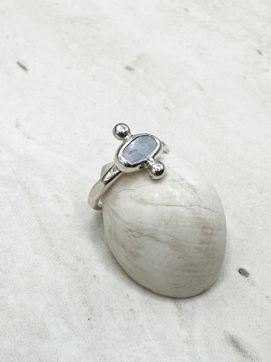 Mussel Shell Ring Silver - L