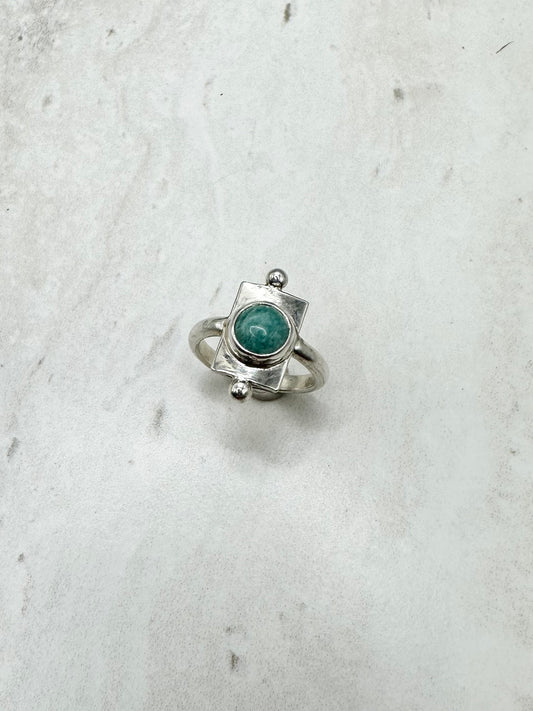 Amazonite Wayfinder Ring Silver