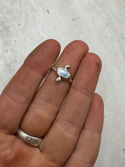 Mussel Shell Ring Silver - L