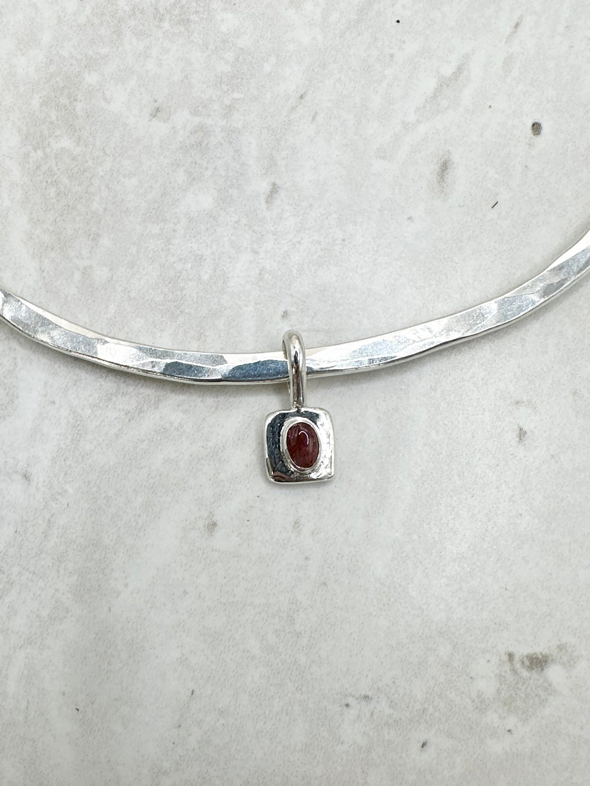 Square Tourmaline Pendant Silver