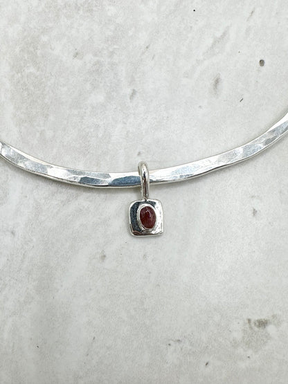 Square Tourmaline Pendant Silver