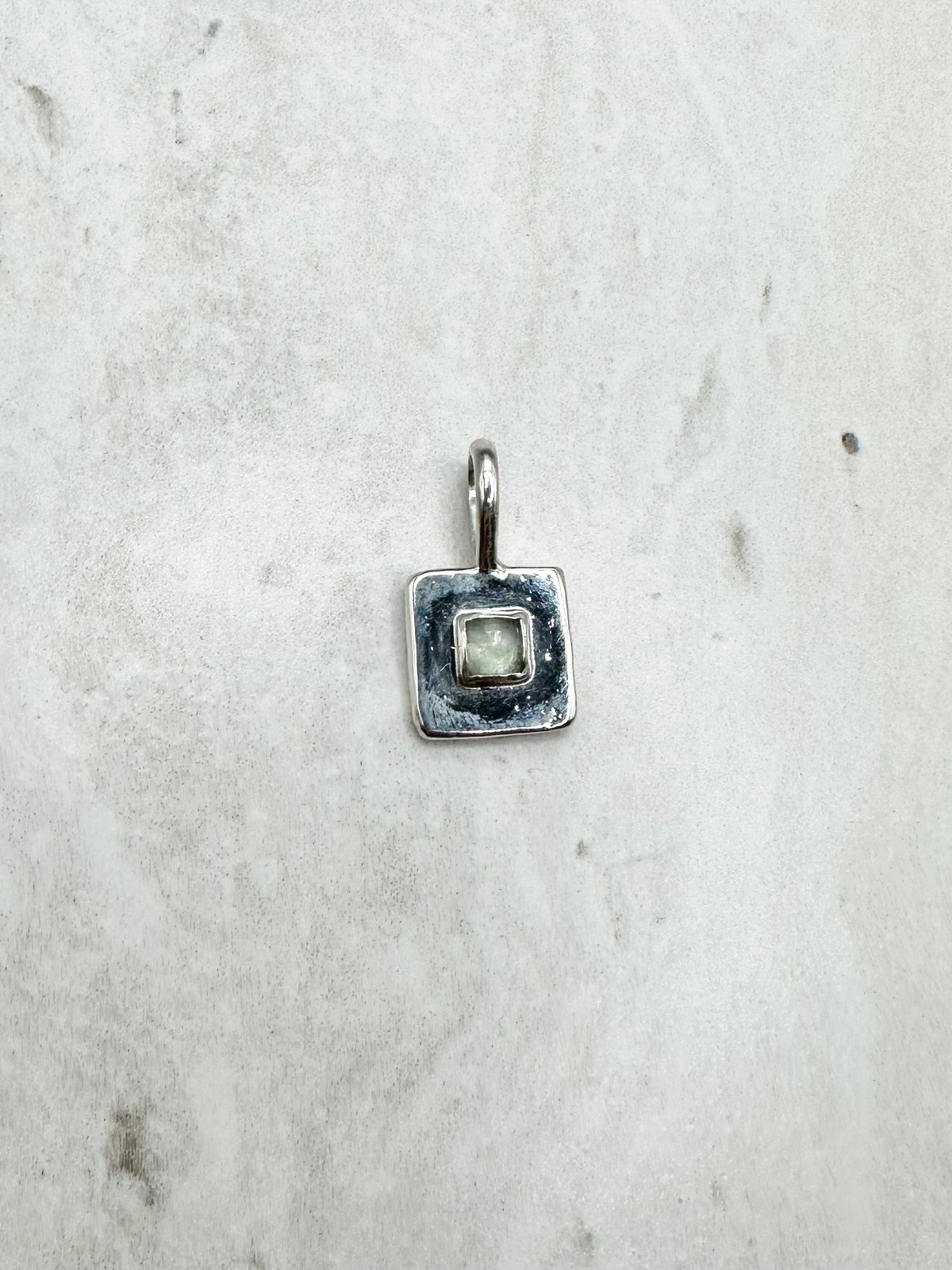 Square Kyanite Pendant Silver