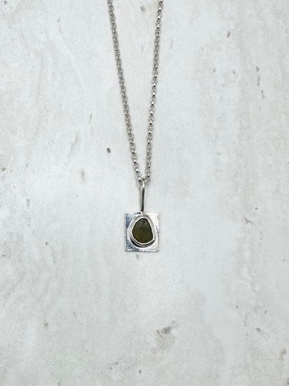Green Wayfinder Pendant Silver