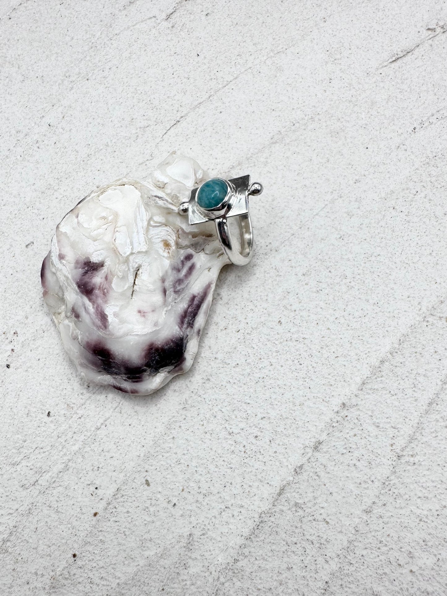 Amazonite Wayfinder Ring Silver