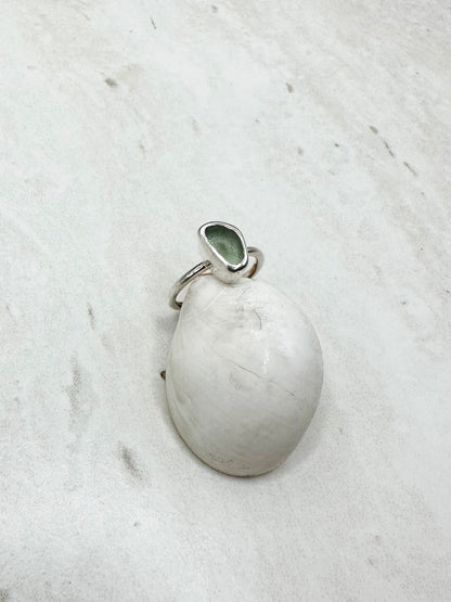 Light Blue Seaglass Ring Silver - D.5