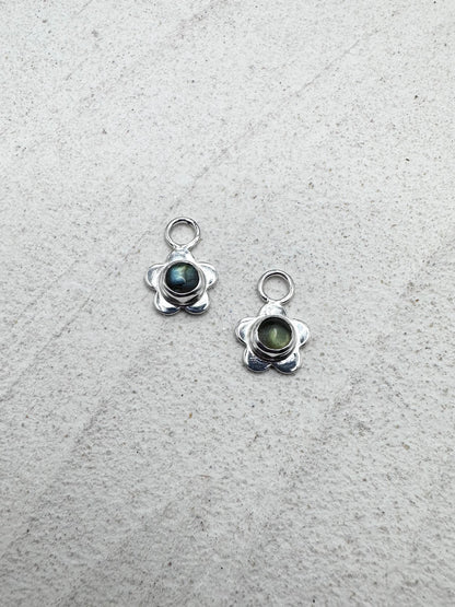 Flower Charms in Labradorite