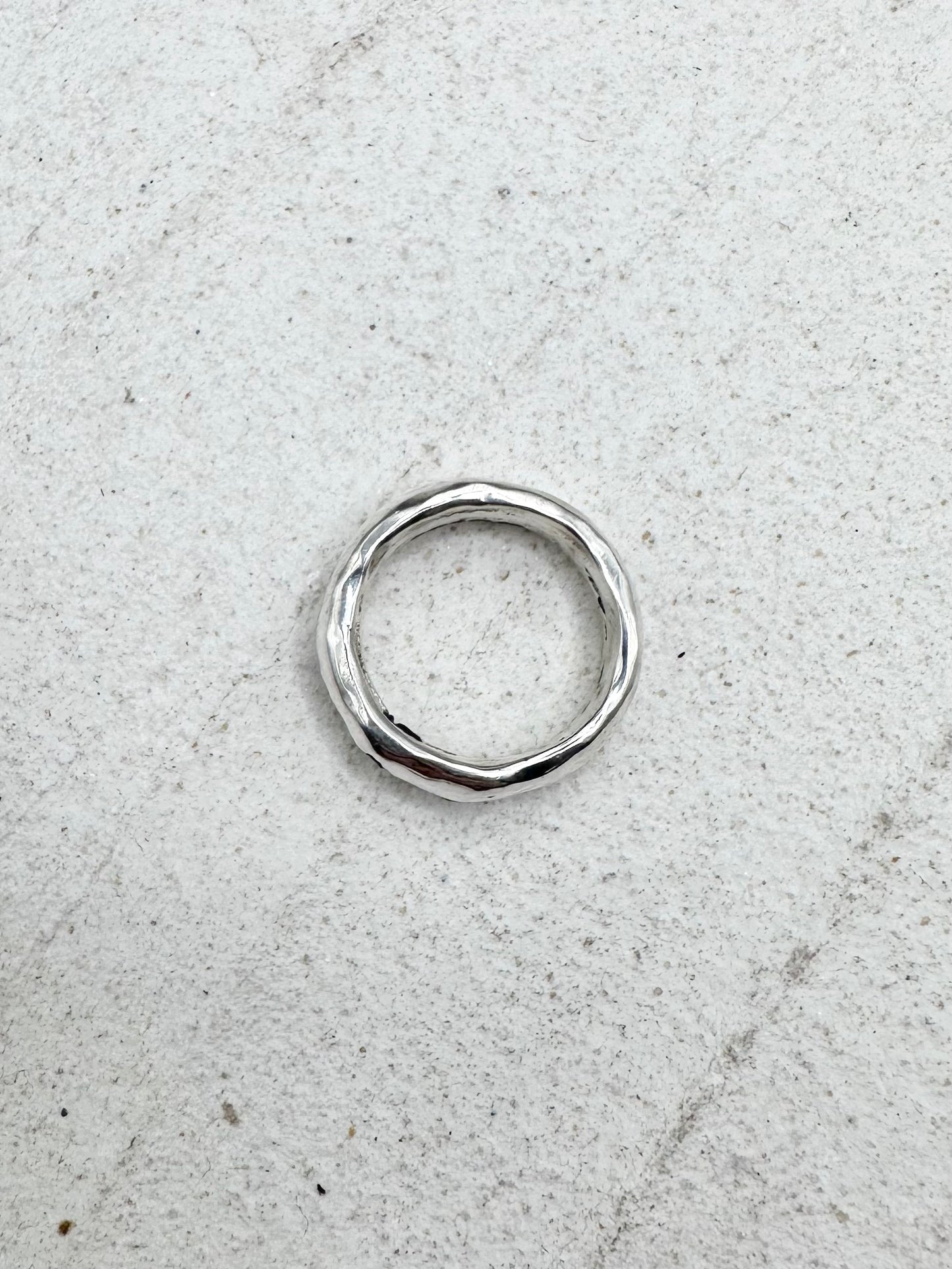 Raw Garnet Ring Silver