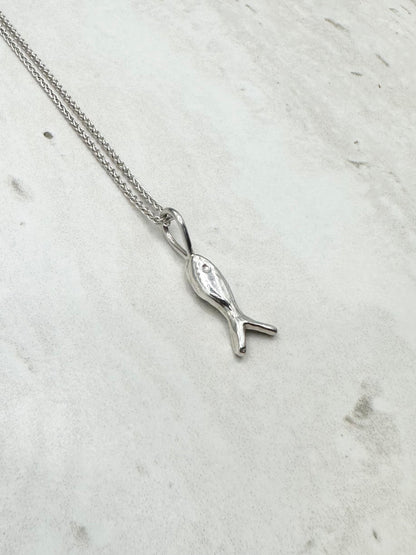 Mini Fish Pendant Silver