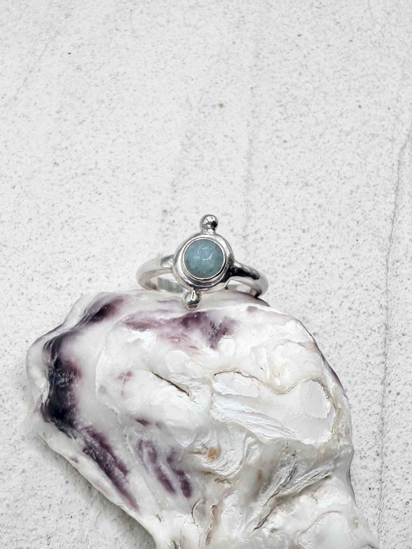 Amazonite Seaglass Ring Silver