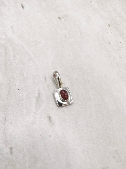 Square Tourmaline Pendant Silver