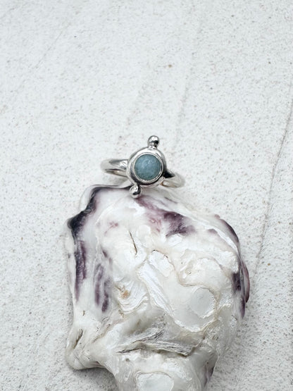Amazonite Seaglass Ring Silver