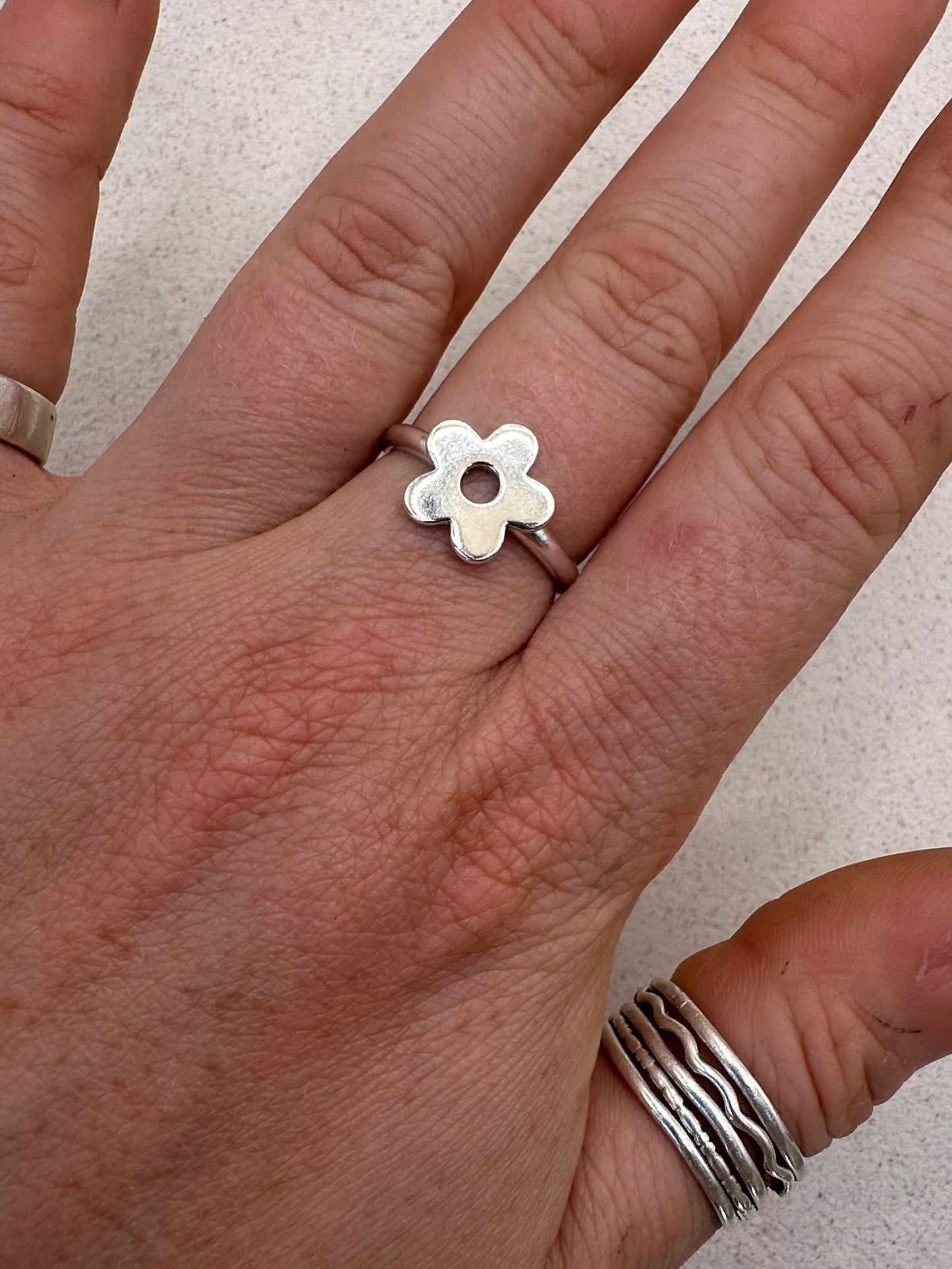 New Flower Ring Silver