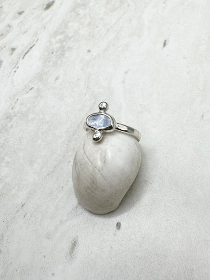 Mussel Shell Ring Silver - L