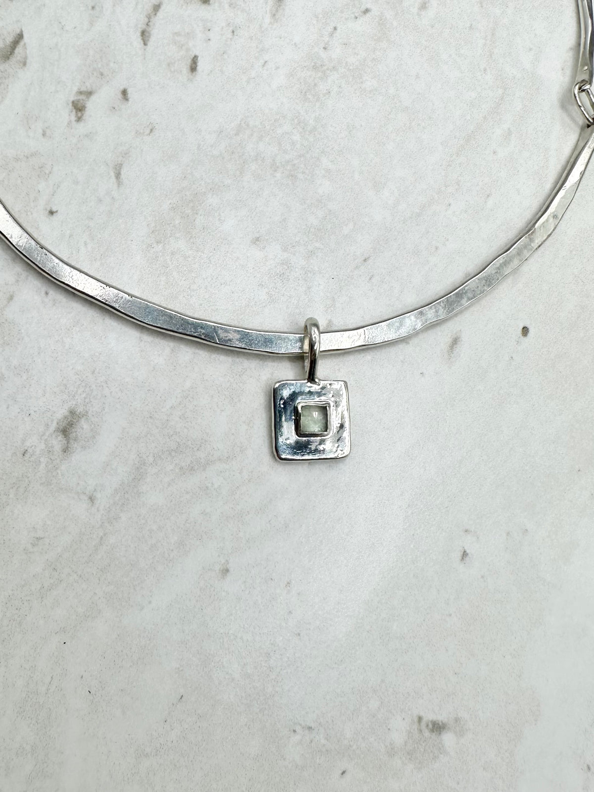 Square Kyanite Pendant Silver