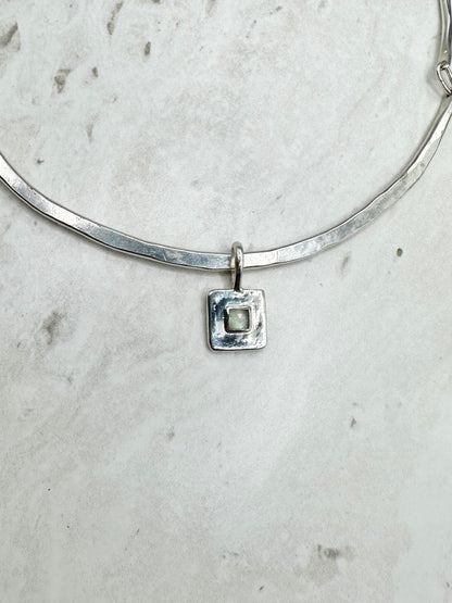 Square Kyanite Pendant Silver