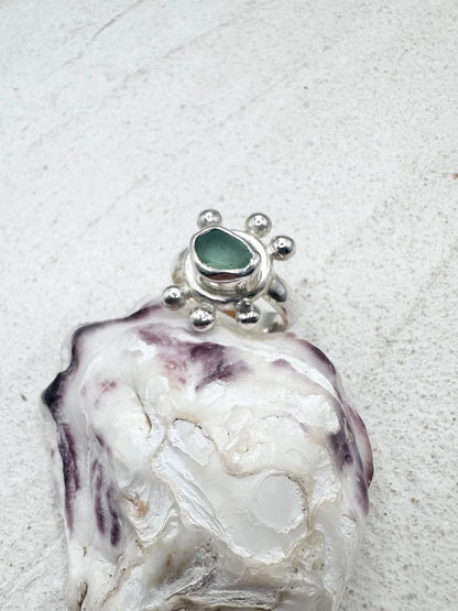 Teal Sunseeker Ring Silver