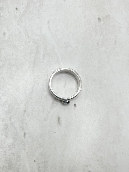 Square Aquamarine Ring Silver - O
