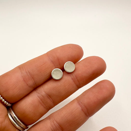 Sterling Silver and Seaglass Stud Earrings