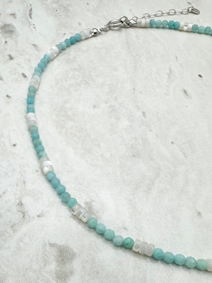 Amazonite & Mother of Pearl Necklace