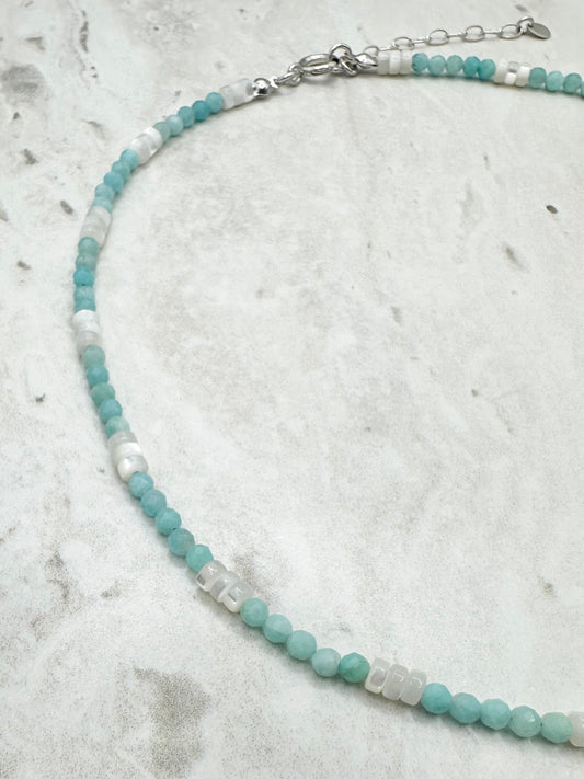 Amazonite & Mother of Pearl Necklace