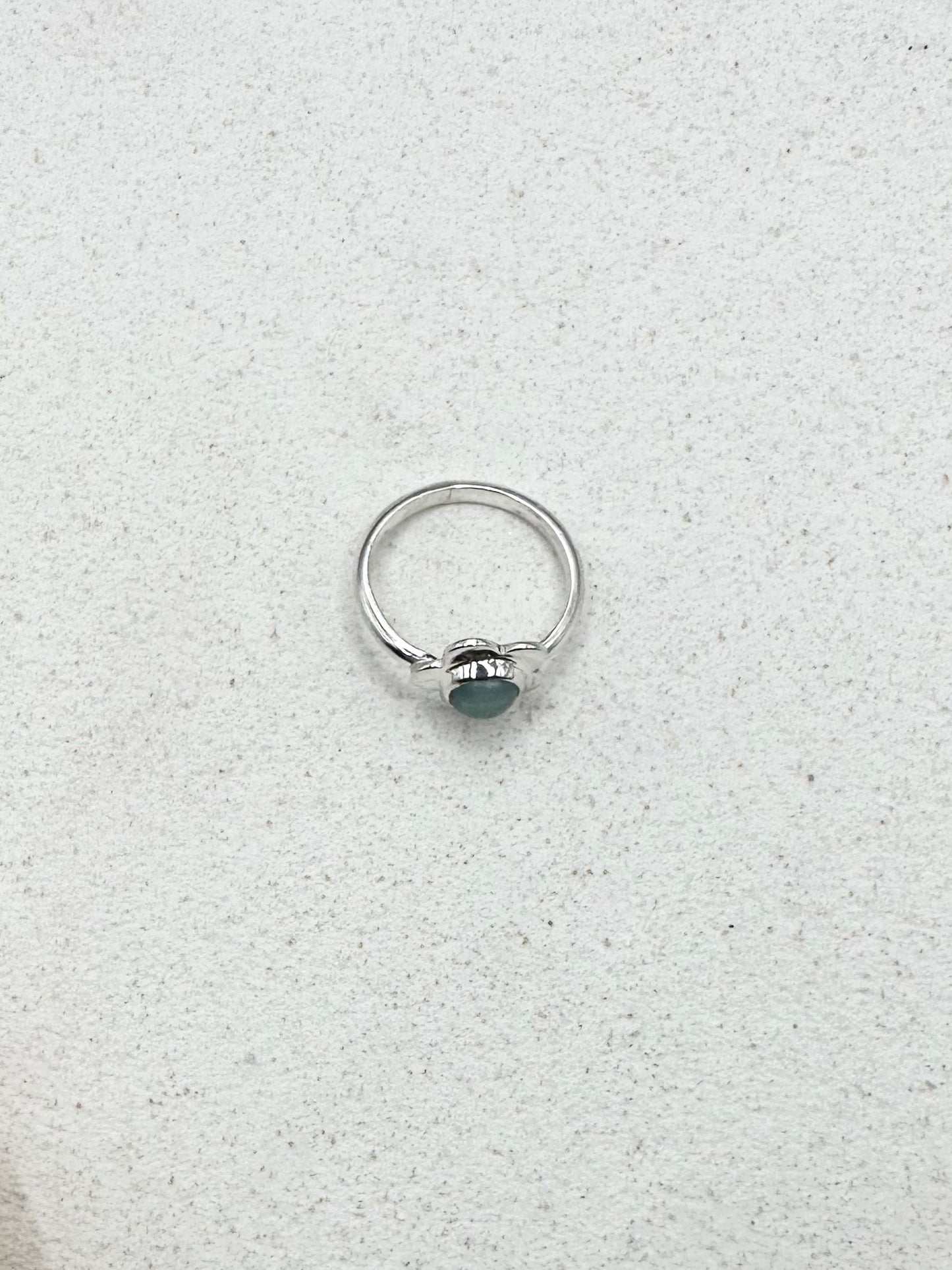Amazonite Flower Ring Silver