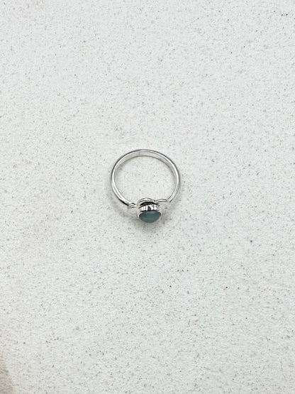 Amazonite Flower Ring Silver