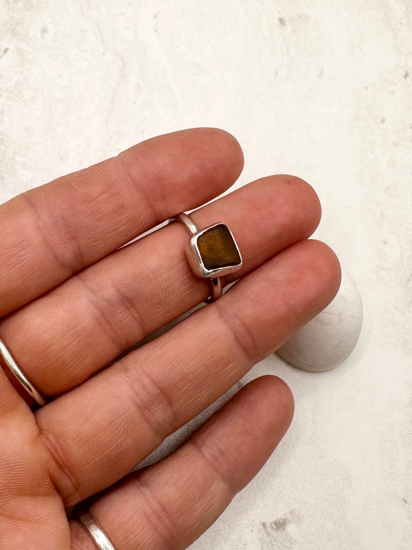 Amber Ring Silver - N