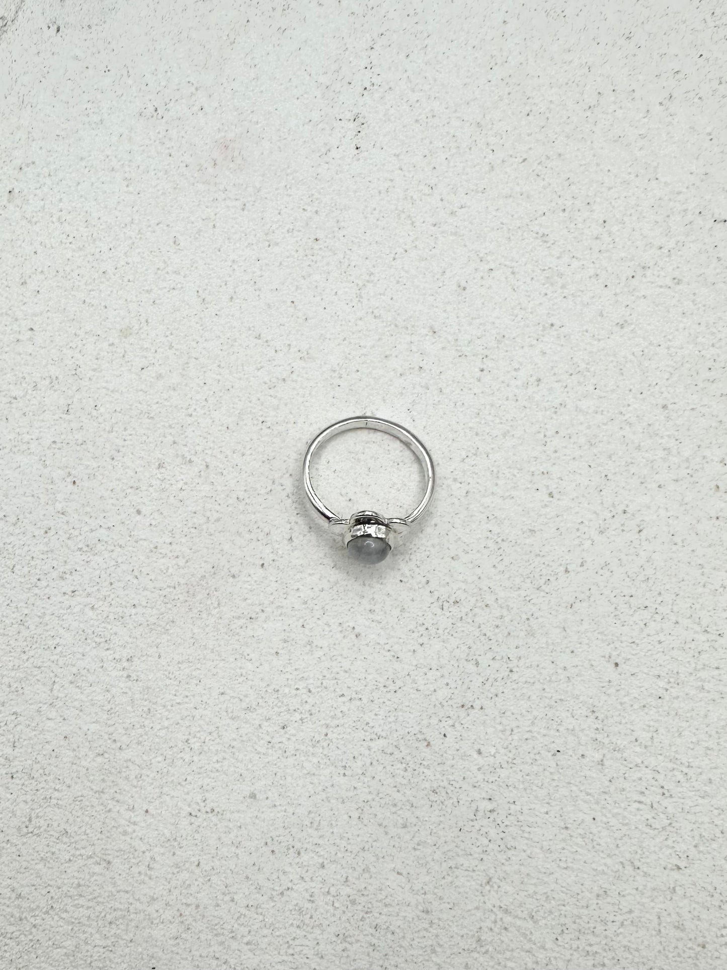 Moonstone Flower Ring Silver