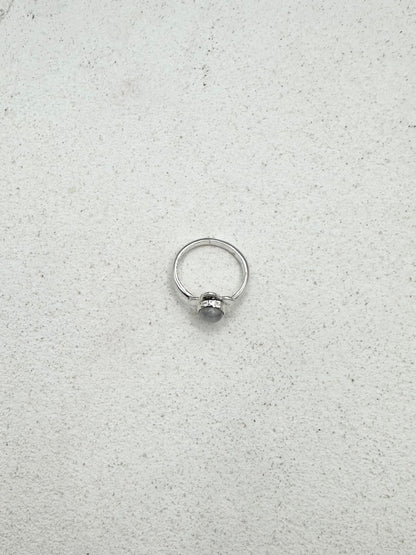 Moonstone Flower Ring Silver