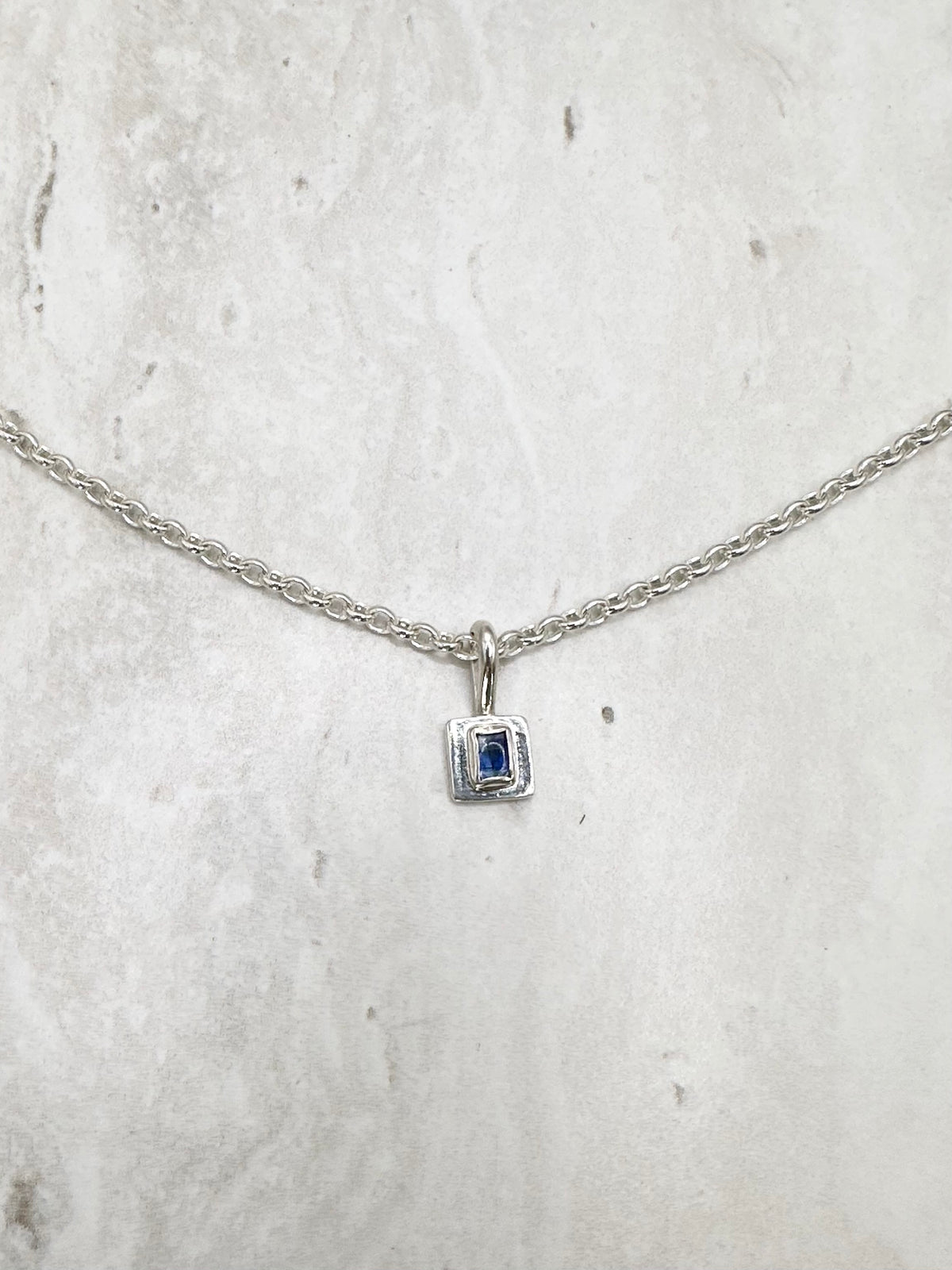Square Kyanite Pendant Silver