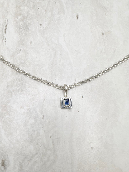 Square Kyanite Pendant Silver