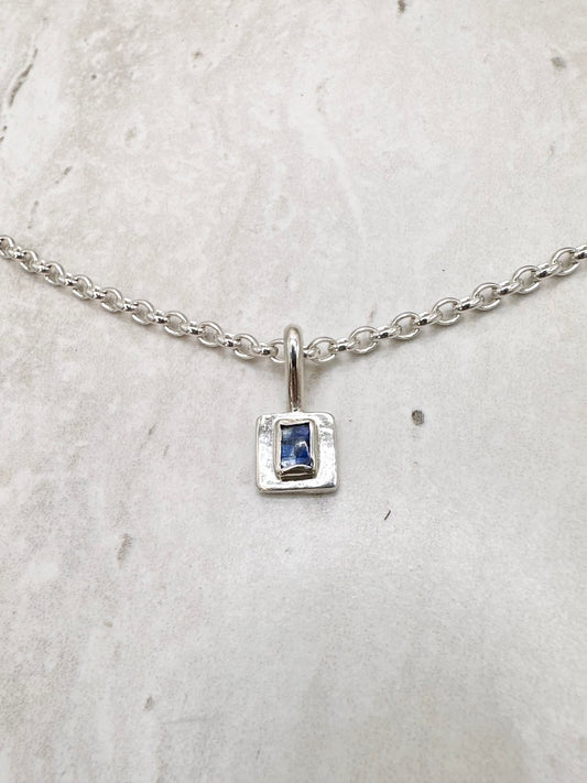 Square Kyanite Pendant Silver