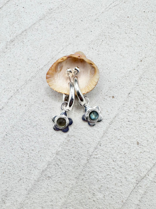 Flower Charms in Labradorite