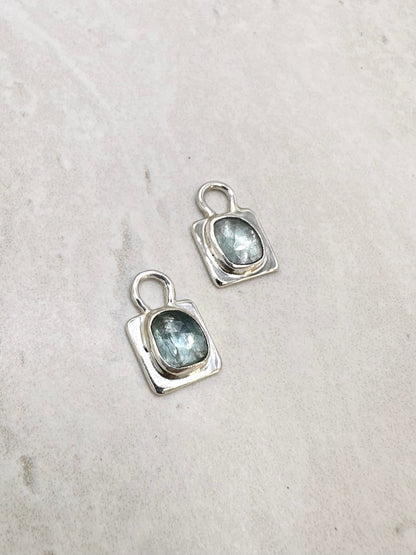 Square Kyanite Charms Silver
