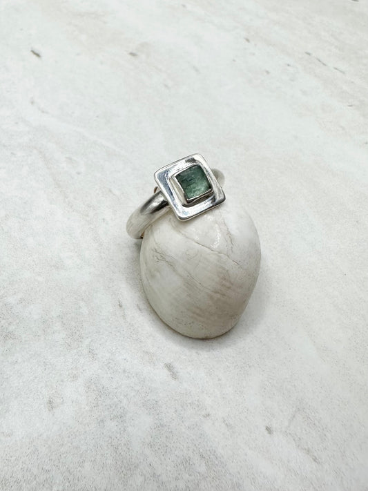 Square Kyanite Ring Silver - Q