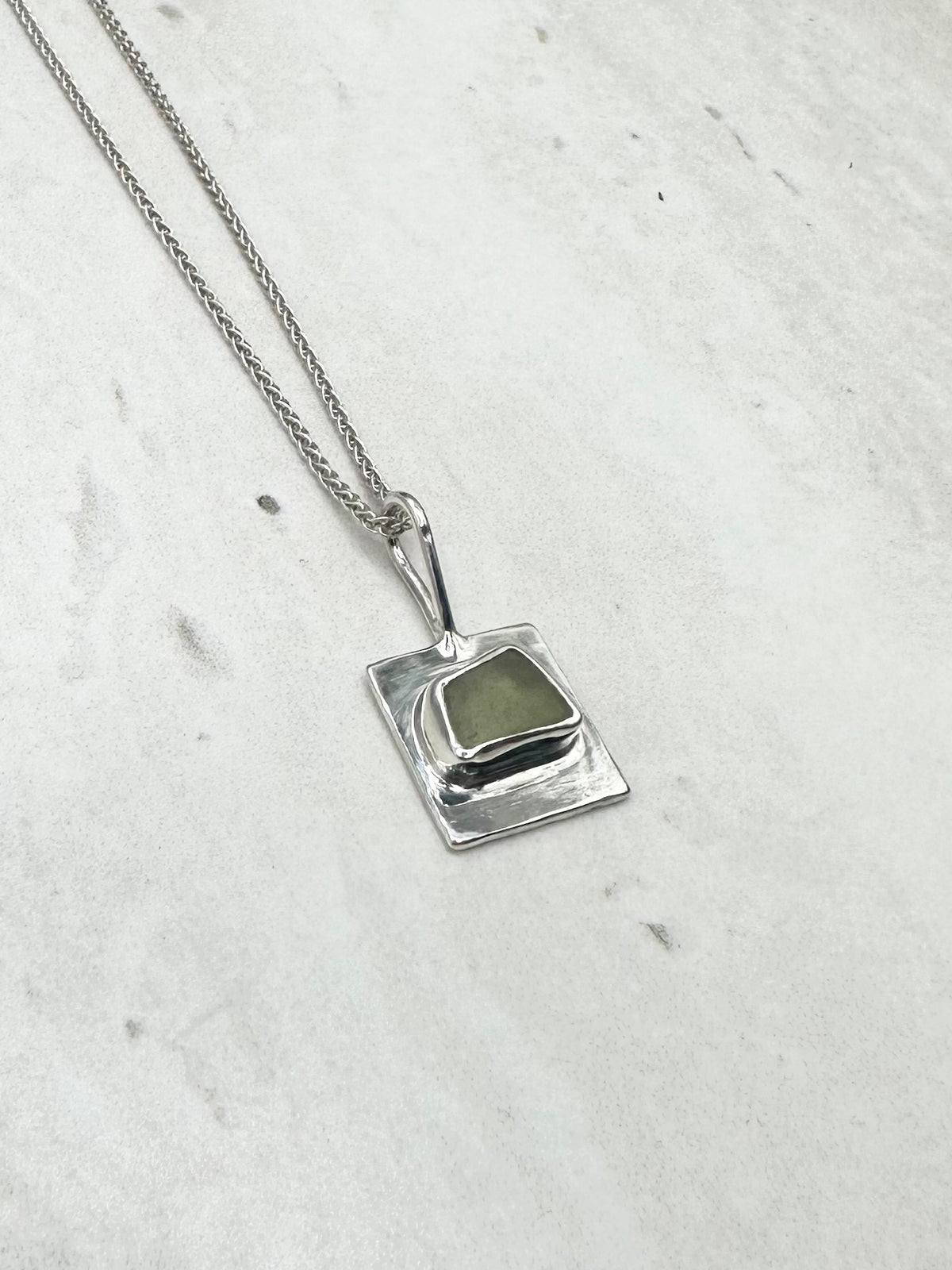 Green Wayfinder Pendant Silver
