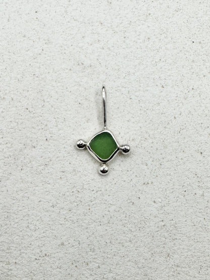 Green Sunburst Pendant Silver