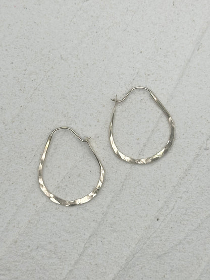 Gold Hammered Hoops