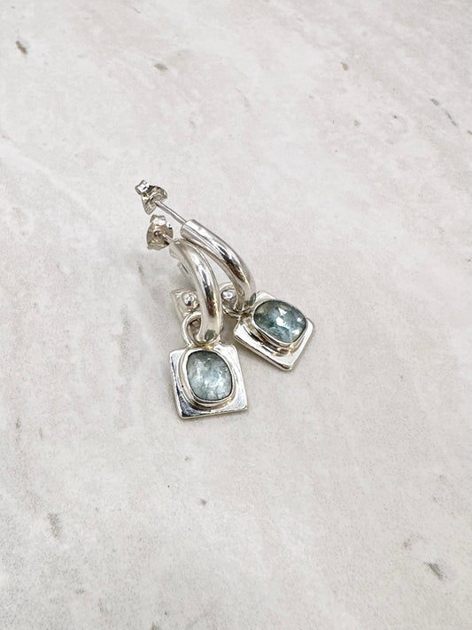 Square Kyanite Charms Silver